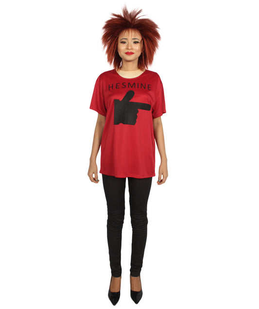 大人向け女性用 バレンタインデー ワインレッド マッチング カップル "He's Mine" Tシャツ コスプレ コスチュームコレクション