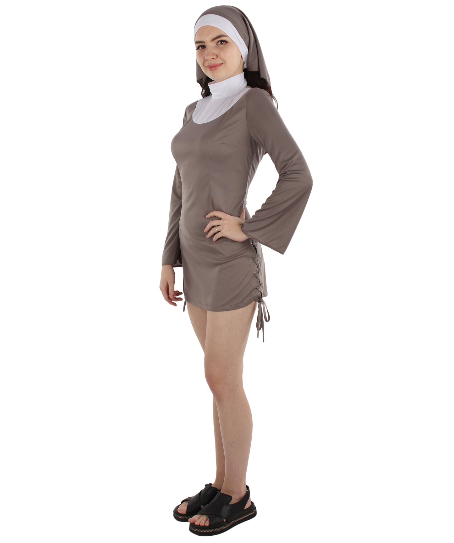 大人の女性の JCO-005_1 エッチな修道女の衣装 グレー コスプレ衣装