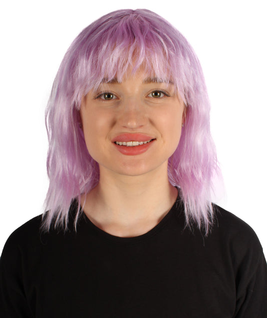 女性用ショルダーレングスバング波状コスプレウィッグ ライトパープル H-5229_13 ファンシースタイル プレミアムハロウィンパーティーウィッグコレクション