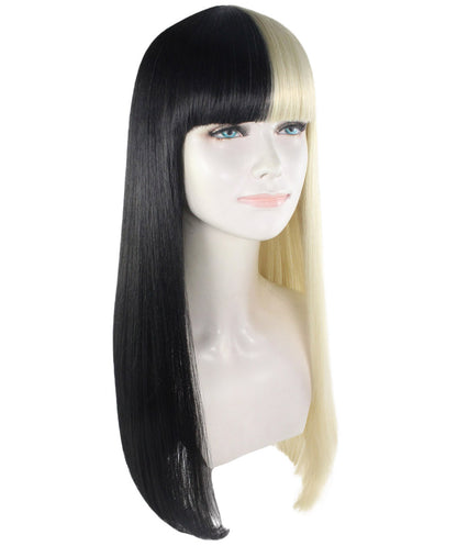 ハロウィンパーティー プレミアム 女性用 H-3334 2トーン ロング ボブ ウィッグ ブラック＆ブロンド