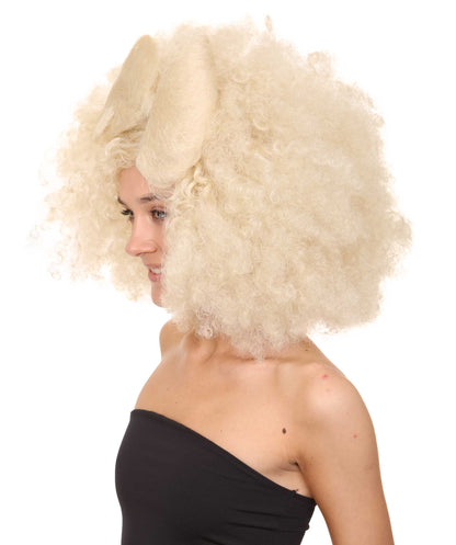Wigs2you ハロウィン パーティー プレミアム レディース H-1252 着けやすい 快適なフィット感 ブロンド アフロ スモール ボウウィッグ