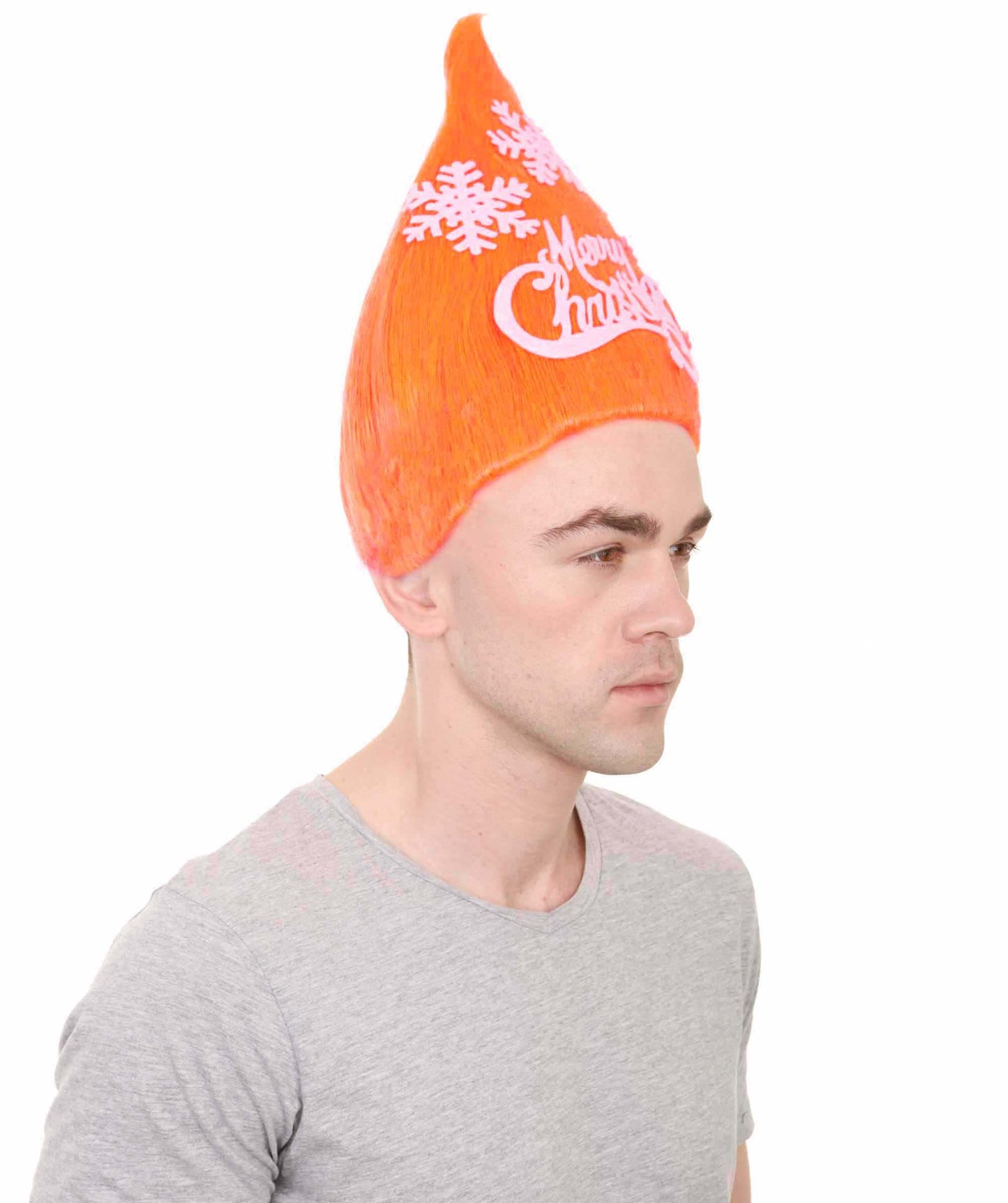 男性用 オレンジ クリスマスツリー トロール ウィッグ H-2472 ハロウィンパーティー に最適