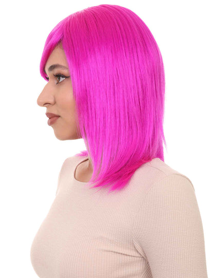 Wigs2you ハロウィン パーティー プレミアム H-1431 簡単に着用でき 快適なフィット感の女性ショート ネオン フューシャ ウィッグ