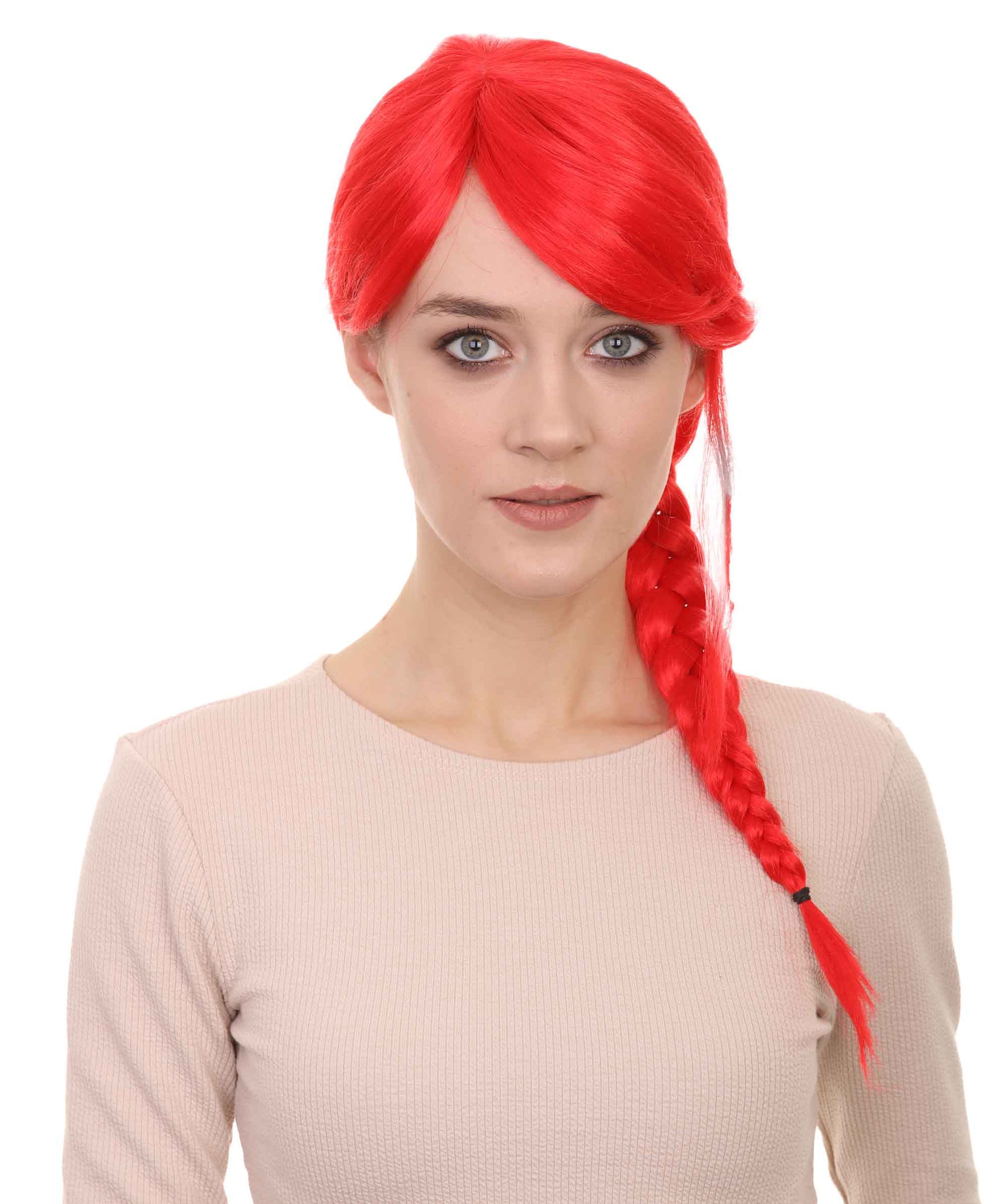 Wigs2you ハロウィン パーティー プレミアム レディース H-1157 とても快適なレッドの編み込みウィッグ