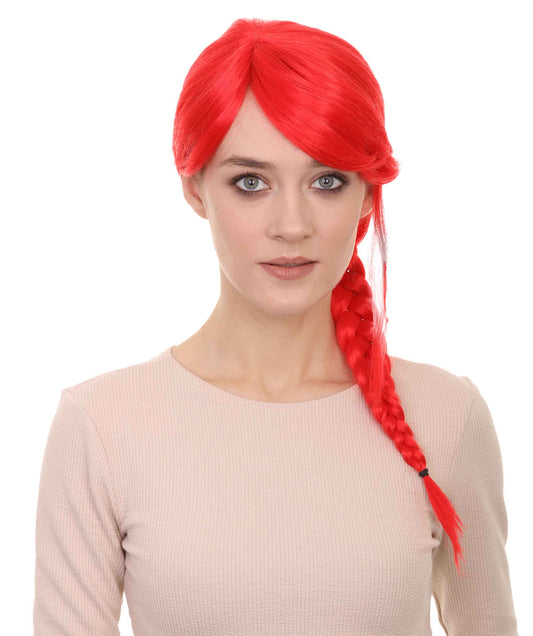 Wigs2you ハロウィン パーティー プレミアム レディース H-1157 とても快適なレッドの編み込みウィッグ