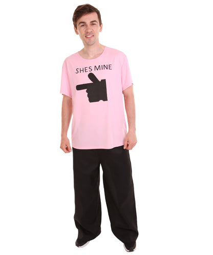 大人向け女性用 JCO-168_4 バレンタインデー ライトピンク マッチング カップル "He's Mine" Tシャツ コスプレ コスチュームコレクション