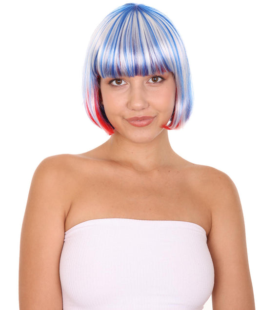 Wigs2youハロウィンパーティープレミアムレディースH-1928 着けやすい 非常に快適 パトリオティックボブウィッグ1