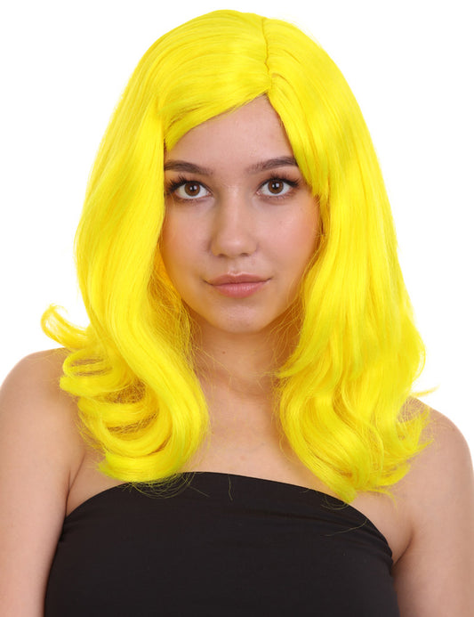 Wigs2you ハロウィン パーティー プレミアム レディース H-1299 着けやすい 快適なフィット感 ネオンイエロー ページボーイ ウィッグ