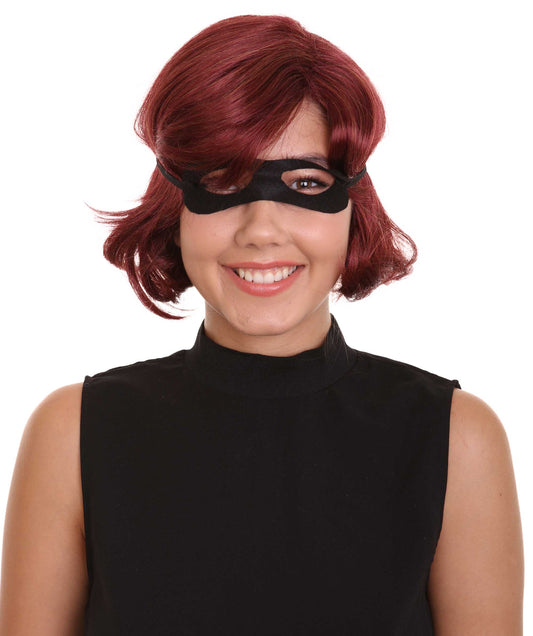 コスプレウィッグ インクレディブル2 Helen Parr H-3638 ウィッグとマスクセット TV/映画ウィッグ プレミアム 通気性の良い キャップレスキャップ