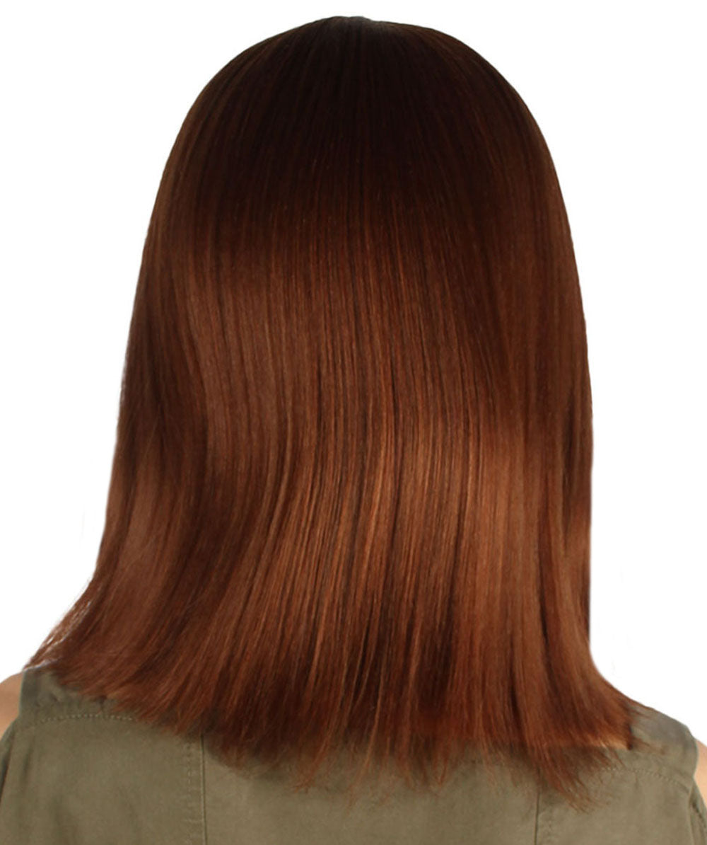 ミディアムボブコスプレ女性用ウィッグ ブラウン H-3371 華やかなパーティーイベント準備完了のハロウィンウィッグ プレミアム通気性のあるキャップレスキャップ