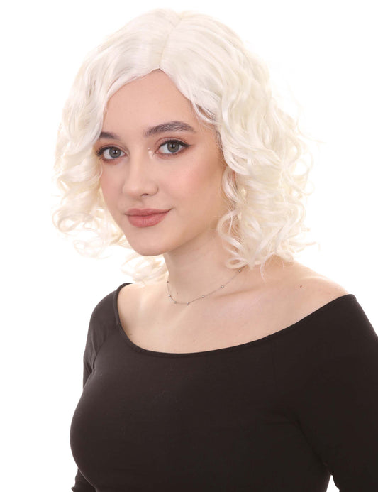 Wigs2you ハロウィン パーティー プレミアム レディース H-1405 着けやすい 快適なフィット感 カリフォルニアガール ホワイト カール ウィッグ