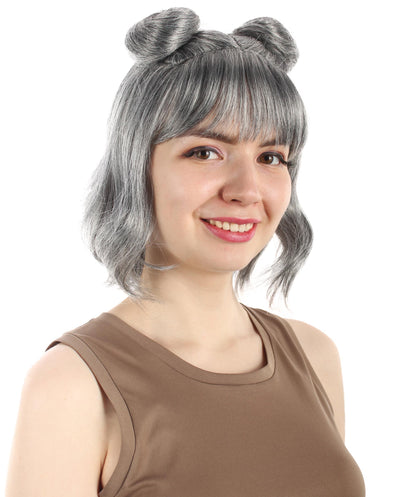 大人の女性用ショートダブルバンスペースギャラクシーウィッグ グレー H-5376_25 女子会とグループコスチューム用ヘア