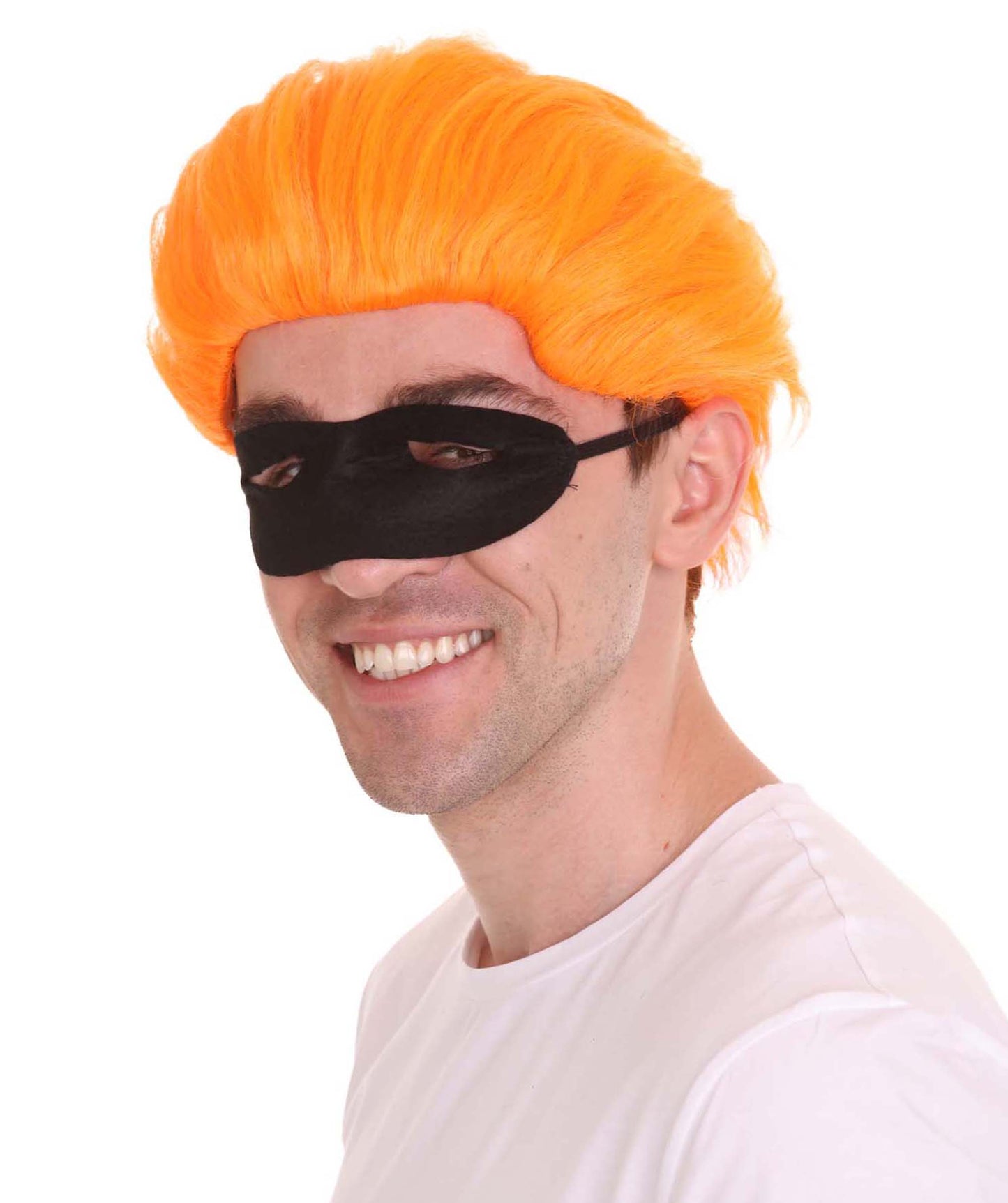 大人メンズ「インクレディブル・ファミリー2」ダッシュウィッグ ダシェル・パー オレンジウィッグとマスクセット H-4386 TV/映画ウィッグ プレミアム通気性キャップレスキャップ
