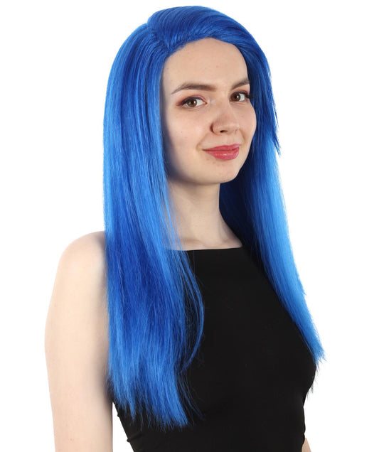 女性用ロングストレートサイドパートコスプレウィッグ ダークブルー H-5220_9 ファンシースタイル プレミアムハロウィンパーティーウィッグコレクション