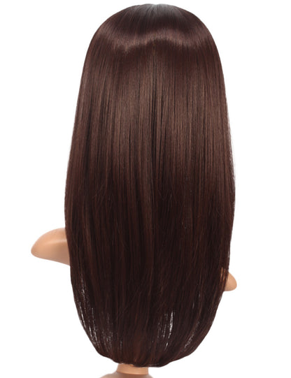 Ages 30-40 Youngsters Long Straight LW-006 Lace wig with a center-parted long style; the bangs are lace front, comes with a wig net