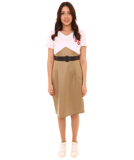 女性 JCO-446 の軍服コスチューム ホワイトとゴールデンコスプレコスチューム