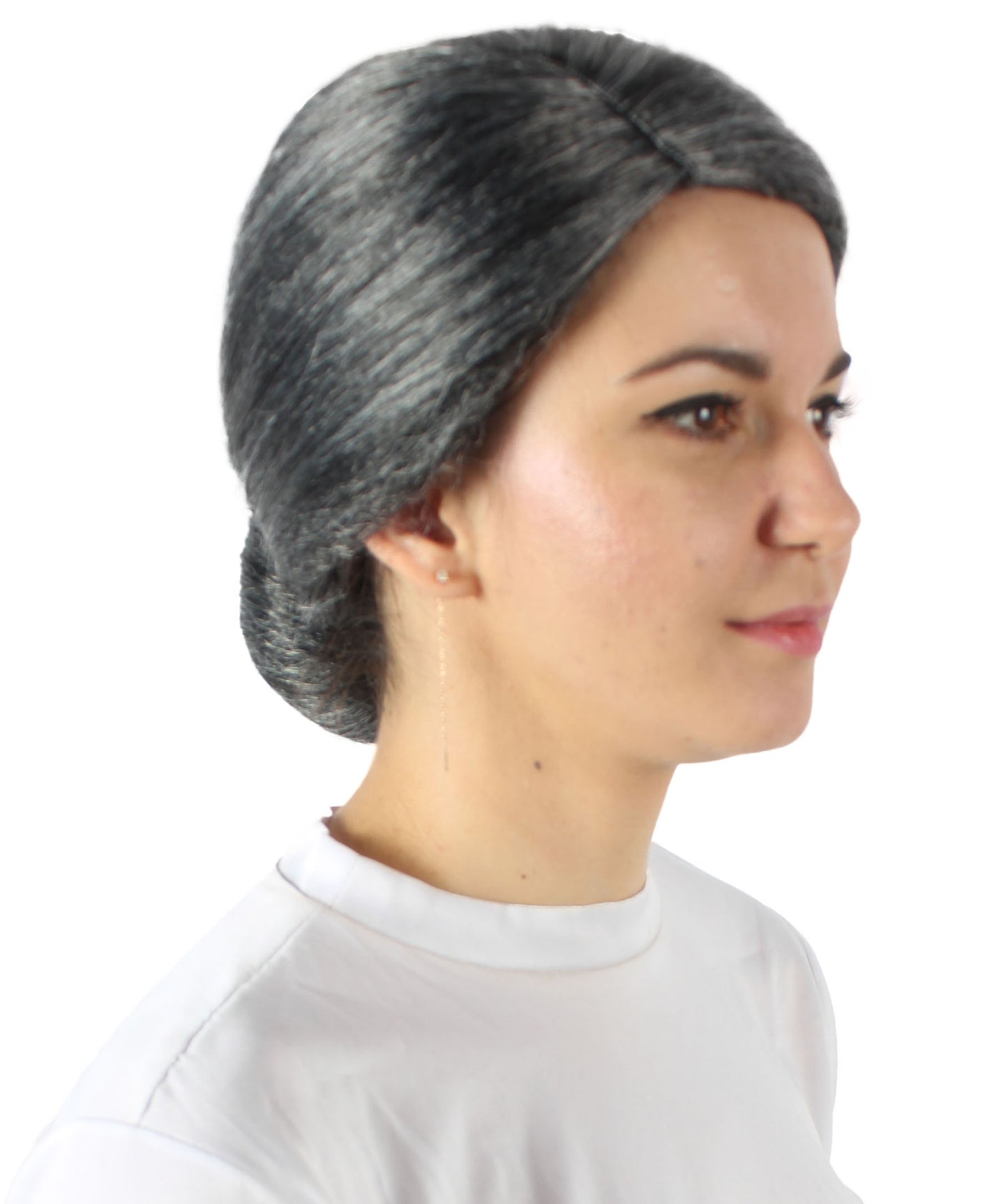 ハロウィンパーティプレミアムレディース H-5752 ダークグレイ年配の女性のバンウィッグ