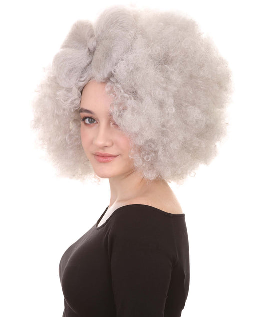 Wigs2you ハロウィン パーティー プレミアム レディース H-1250 着けやすい 快適なフィット感 グレー アフロ スモール ボウウィッグ