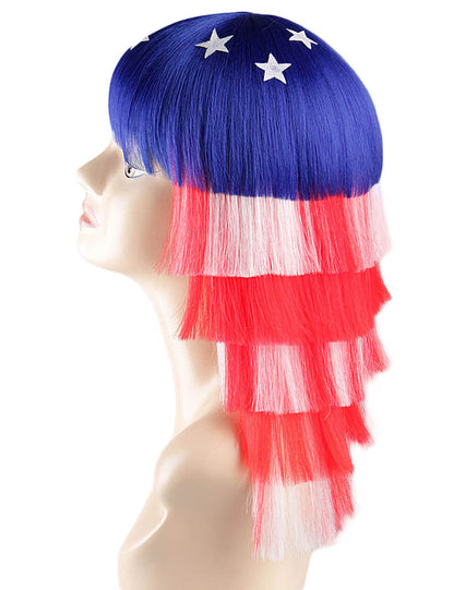 ハロウィンパーティープレミアムレディース Flag-003  マルチカラー ファンシーキャラクターファッション ロングウィッグ ソフト合成繊維