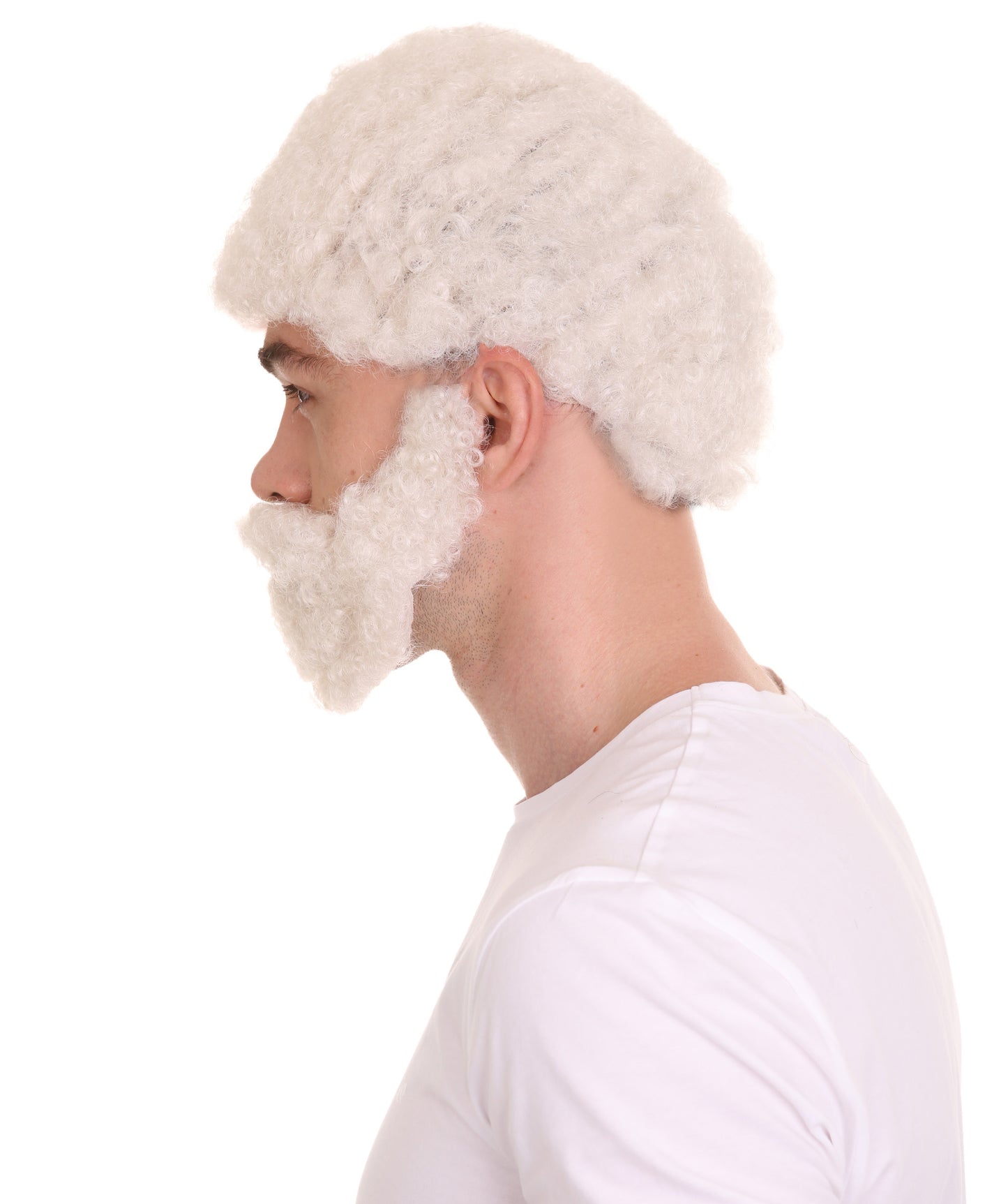 Uncle Drew White Wig with Full Beard Set H-4817 White TV/Movie Wigs Premium Breathable Capless Cap