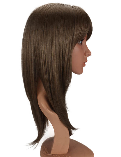 定番の人気商品です！ストレートロングスタイル  ウィッグ1つで簡単にサラサラヘアーに！ ウィッグネット付き W-407