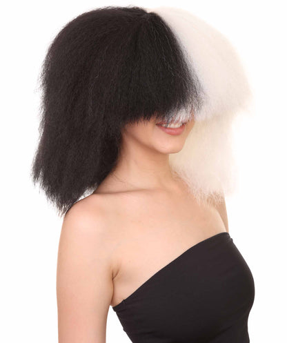 Wigs2you ハロウィンとパーティー プレミアム レディース H-493 SIA ブラックとホワイト ウィッグ 特大