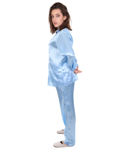 大人用ウィメンズ JCO-270_2 中国の伝統的なカンフー ライトブルーサテン 制服 コスプレ衣装