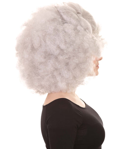 Wigs2you ハロウィン パーティー プレミアム レディース H-1250 着けやすい 快適なフィット感 グレー アフロ スモール ボウウィッグ