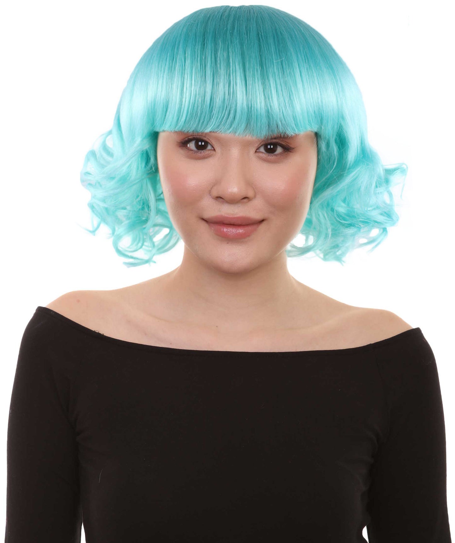 Wigs2you ハロウィン パーティー プレミアム レディース H-1350 着けやすい 快適なフィット感 カーニバル ダークグリーン ウェーブのかかったウィッグ