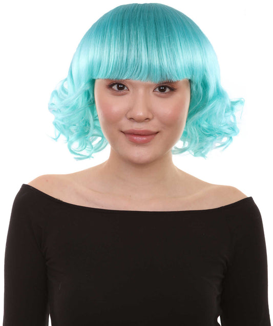 Wigs2you ハロウィン パーティー プレミアム レディース H-1350 着けやすい 快適なフィット感 カーニバル ダークグリーン ウェーブのかかったウィッグ