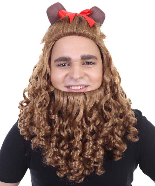 Wigs2you ハロウィンパーティープレミアム H-2140 臆病なライオンコスプレウィッグ あなたのためにカスタマイズ 男性の髪の部分の調整プロセス