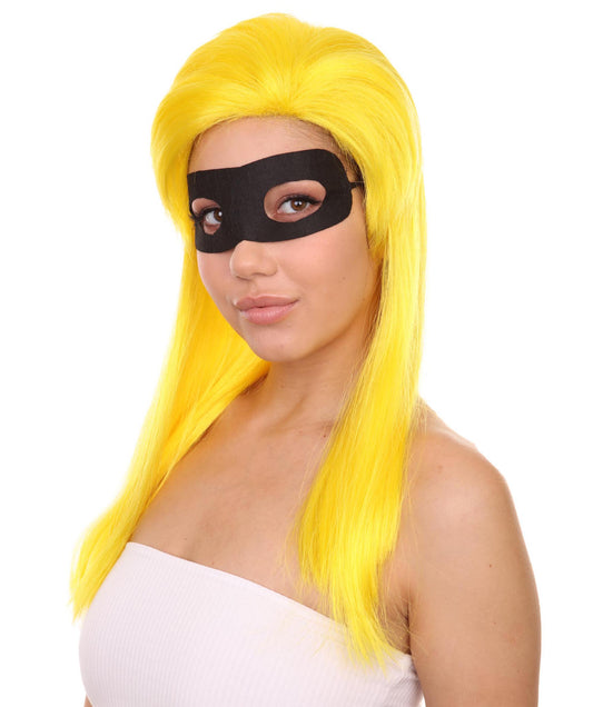 女性用 インクレディブルズ2 - インヴィジガール ヴァイオレット・パー イエローウィッグ マスクセット付き H-4593 TV/映画ウィッグ プレミアム 通気性の良いキャップレスキャップ