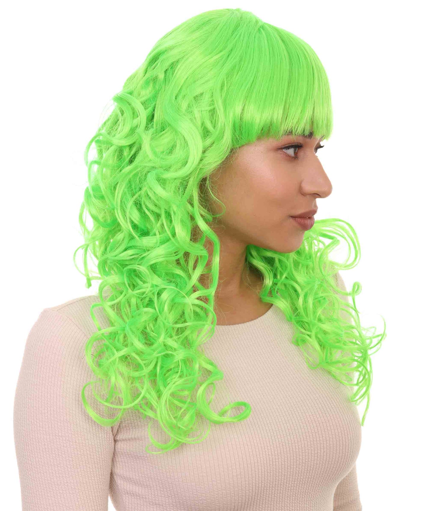 Wigs2you ハロウィンパーティープレミアムレディース H-1001 着用しやすい ベラウィッグ ライムカラー