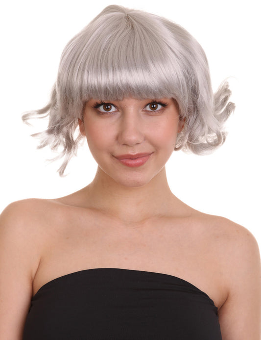 Wigs2you ハロウィン パーティー プレミアム レディース H-1361 着けやすい 快適なフィット感 カーニバル グレー ウェーブのかかったウィッグ
