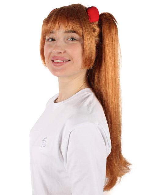 Wigs2you H-6910 大人女性用アニメ主人公ダブルポニーテールブラウンウィッグ｜コスプレに最適｜難燃性合成繊維