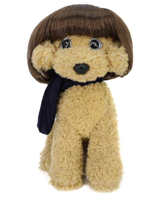 Wigs2you P-053 犬と猫用の6インチの面白い茶色のペットウィッグ - コスチューム用の調整可能な人工毛