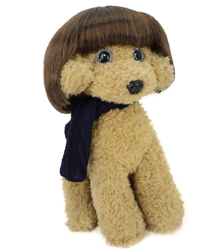 Wigs2you P-053 犬と猫用の6インチの面白い茶色のペットウィッグ - コスチューム用の調整可能な人工毛