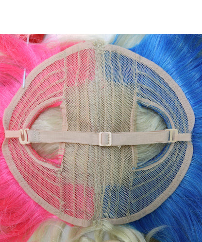 Wigs2you P-059 犬猫用マルチカラーペットウィッグ（10インチ） – カラフルなリボン付きカールヘア、コスプレや楽しいコスチュームに最適