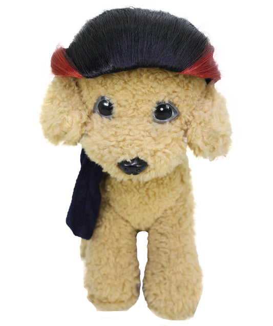 Wigs2you  P-062 赤いサイドアクセント付きショートブラックペットウィッグ | 人工毛ペットコスチュームアクセサリー | 犬猫用軽量耐火ウィッグ | ハロウィン、パーティー、写真撮影に最適