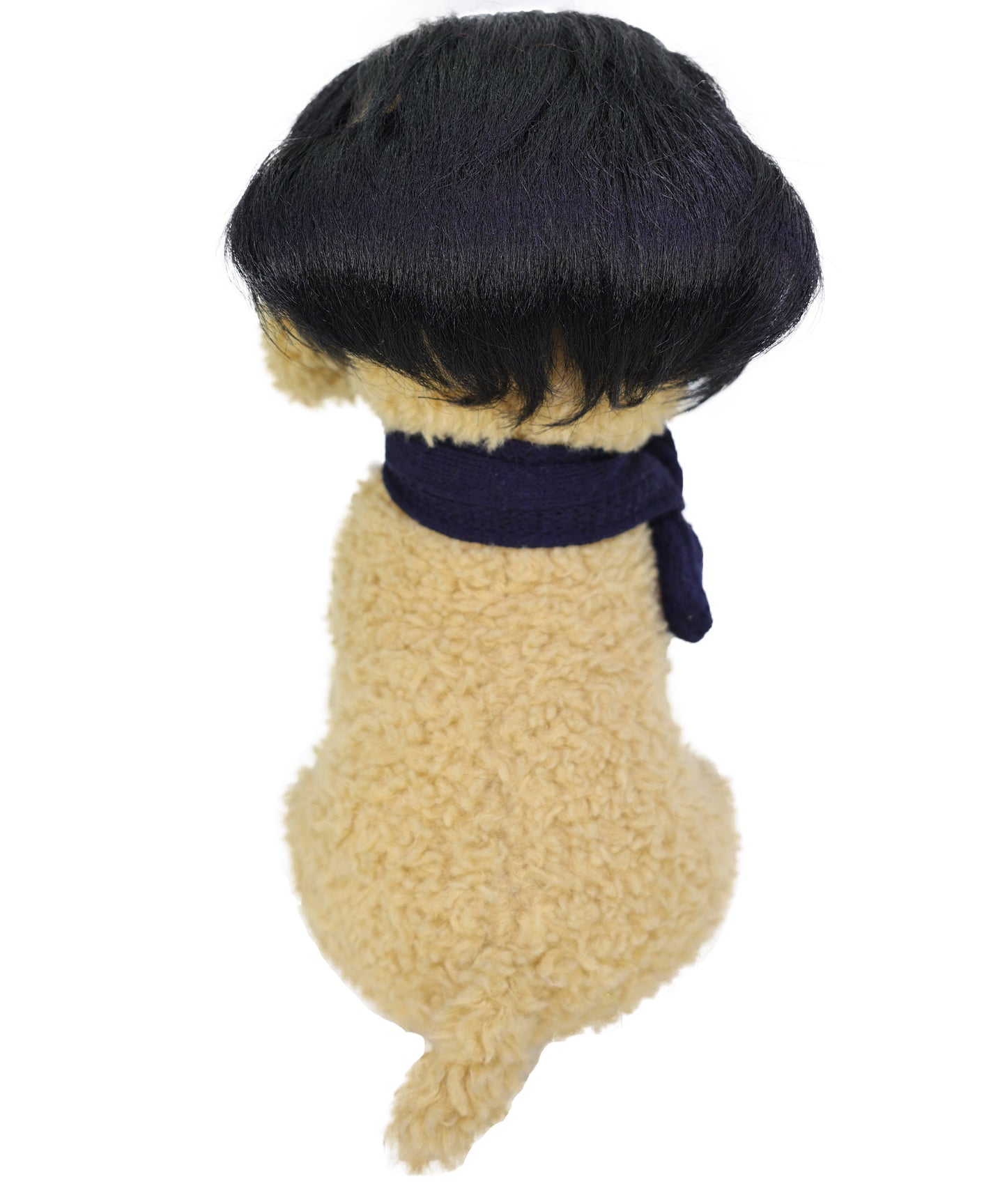 Wigs2you  P-062 赤いサイドアクセント付きショートブラックペットウィッグ | 人工毛ペットコスチュームアクセサリー | 犬猫用軽量耐火ウィッグ | ハロウィン、パーティー、写真撮影に最適