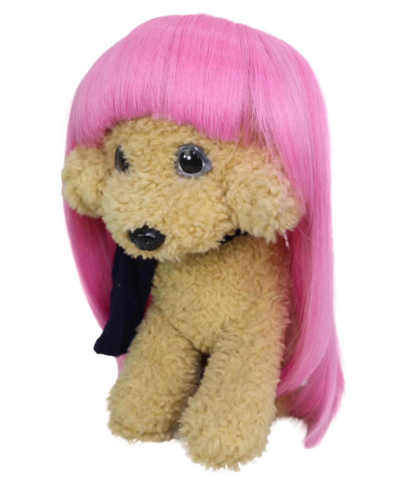 Wigs2you P-063 明るいピンクのペットウィッグ | 犬・猫用ストレートスタイル人工毛ウィッグ | ハロウィン、写真撮影、イベントに最適な軽量で難燃性のペットコスチュームアクセサリー
