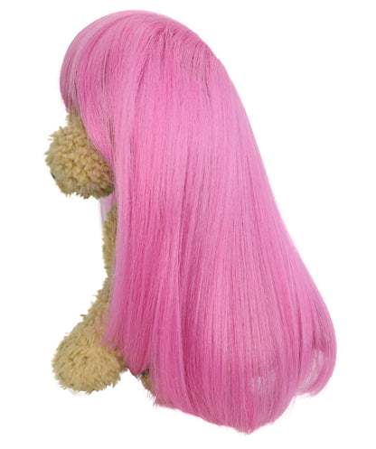 Wigs2you P-063 明るいピンクのペットウィッグ | 犬・猫用ストレートスタイル人工毛ウィッグ | ハロウィン、写真撮影、イベントに最適な軽量で難燃性のペットコスチュームアクセサリー