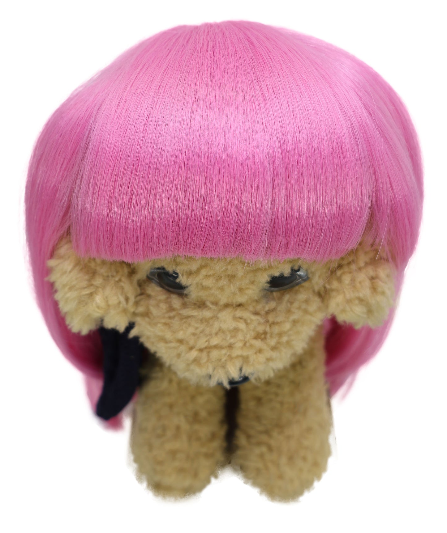 Wigs2you P-063 明るいピンクのペットウィッグ | 犬・猫用ストレートスタイル人工毛ウィッグ | ハロウィン、写真撮影、イベントに最適な軽量で難燃性のペットコスチュームアクセサリー