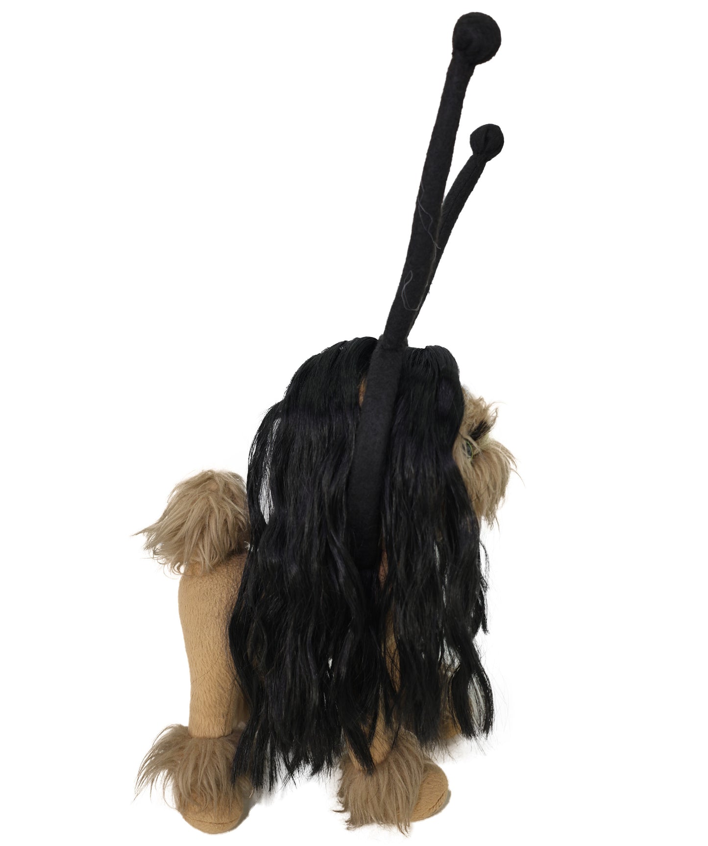 Wigs2you P-066 10インチ ブラック ペット用ウィッグ – 耐熱性合成毛、ヘッドピース付き（犬用）｜標準キャップ