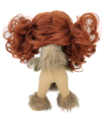 Wigs2you P-067 バーガンディ色の犬用ペットウィッグ – 6インチの巻き毛合成毛、耐熱性、難燃性標準キャップ