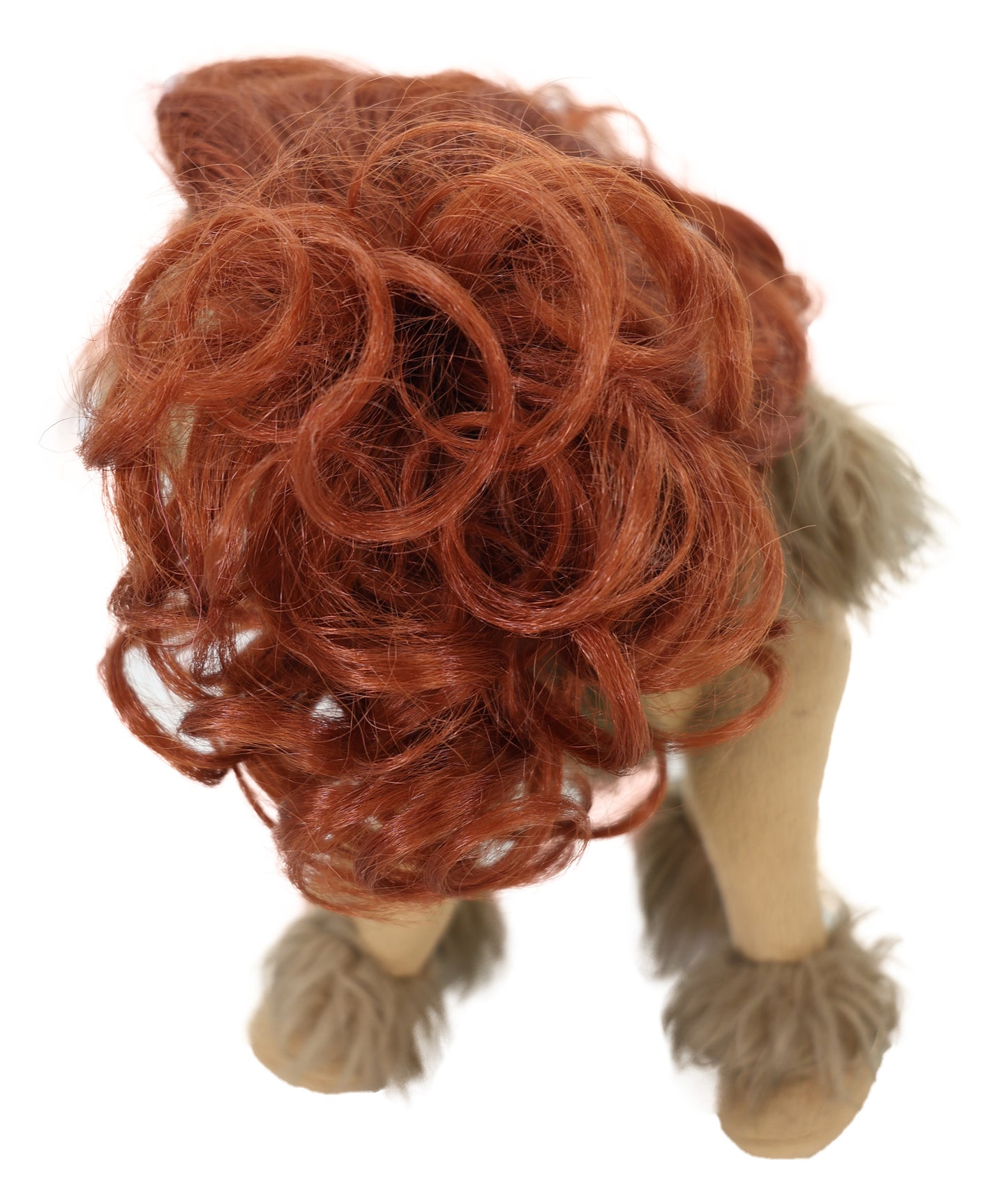 Wigs2you P-067 バーガンディ色の犬用ペットウィッグ – 6インチの巻き毛合成毛、耐熱性、難燃性標準キャップ