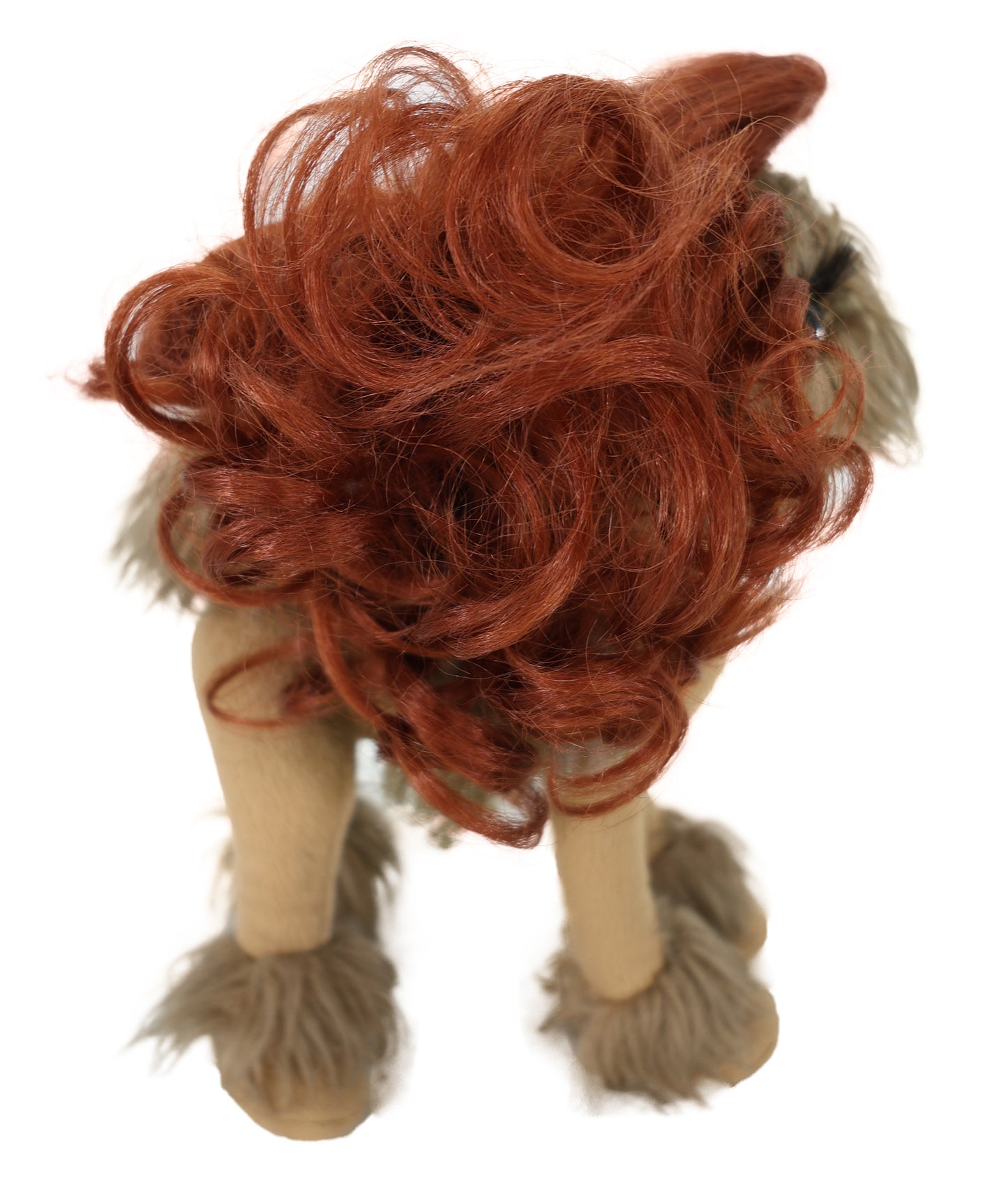 Wigs2you P-067 バーガンディ色の犬用ペットウィッグ – 6インチの巻き毛合成毛、耐熱性、難燃性標準キャップ