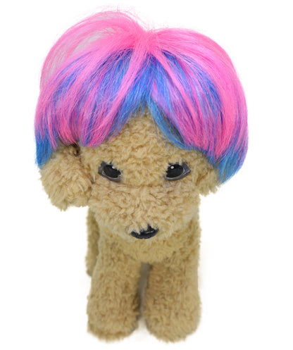 Wigs2you P-068 7インチ マルチカラー ペット用ウィッグ（犬用） – 合成繊維、耐熱性、標準キャップ付き、コスプレ＆コスチューム用