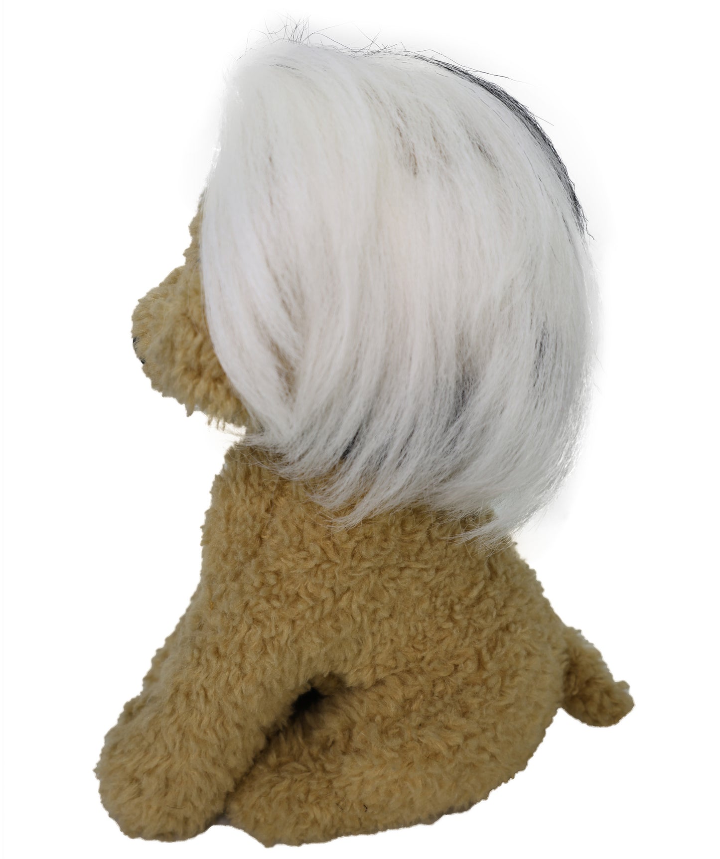 Wigs2you P-069 犬用白黒ペットウィッグ – 7インチ耐熱合成繊維、標準キャップ付き