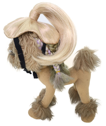 Wigs2you P-070 ブロンドの7インチ犬用ウィッグ – ポニーテール合成毛、標準キャップ付き、楽しいコスチュームや写真撮影に最適